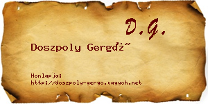 Doszpoly Gergő névjegykártya